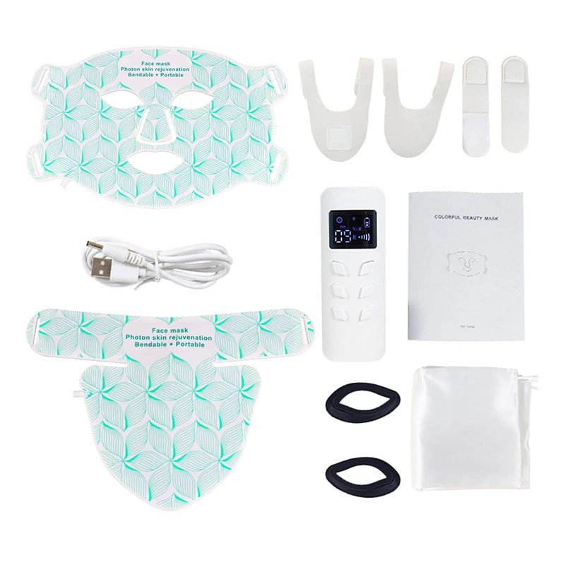 Red Light Near Infrared Therapy LED 8 Colors Face Mask and Neck Anti Aging Wrinkle Acne Pore Oil Control Skin Tighten Whiten