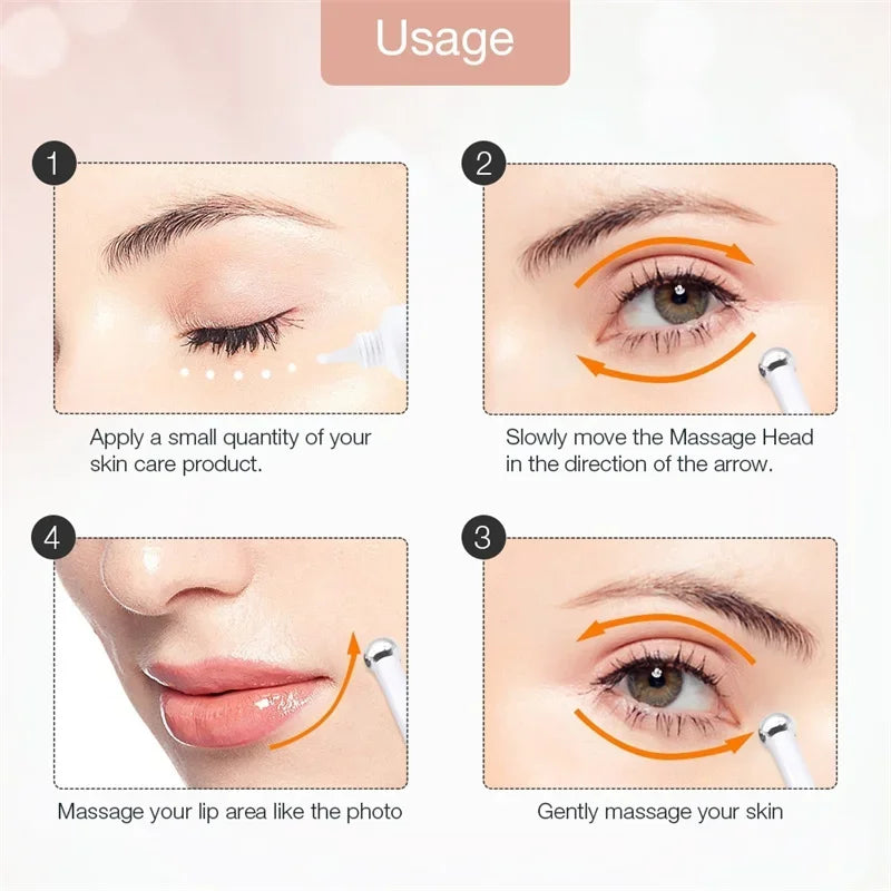 Electric Facial Massager Eye Ion Infusion Beauty Instrument Relax Eye Dark Circles Eyes Bags Puffiness Anti Aging Eye Massage