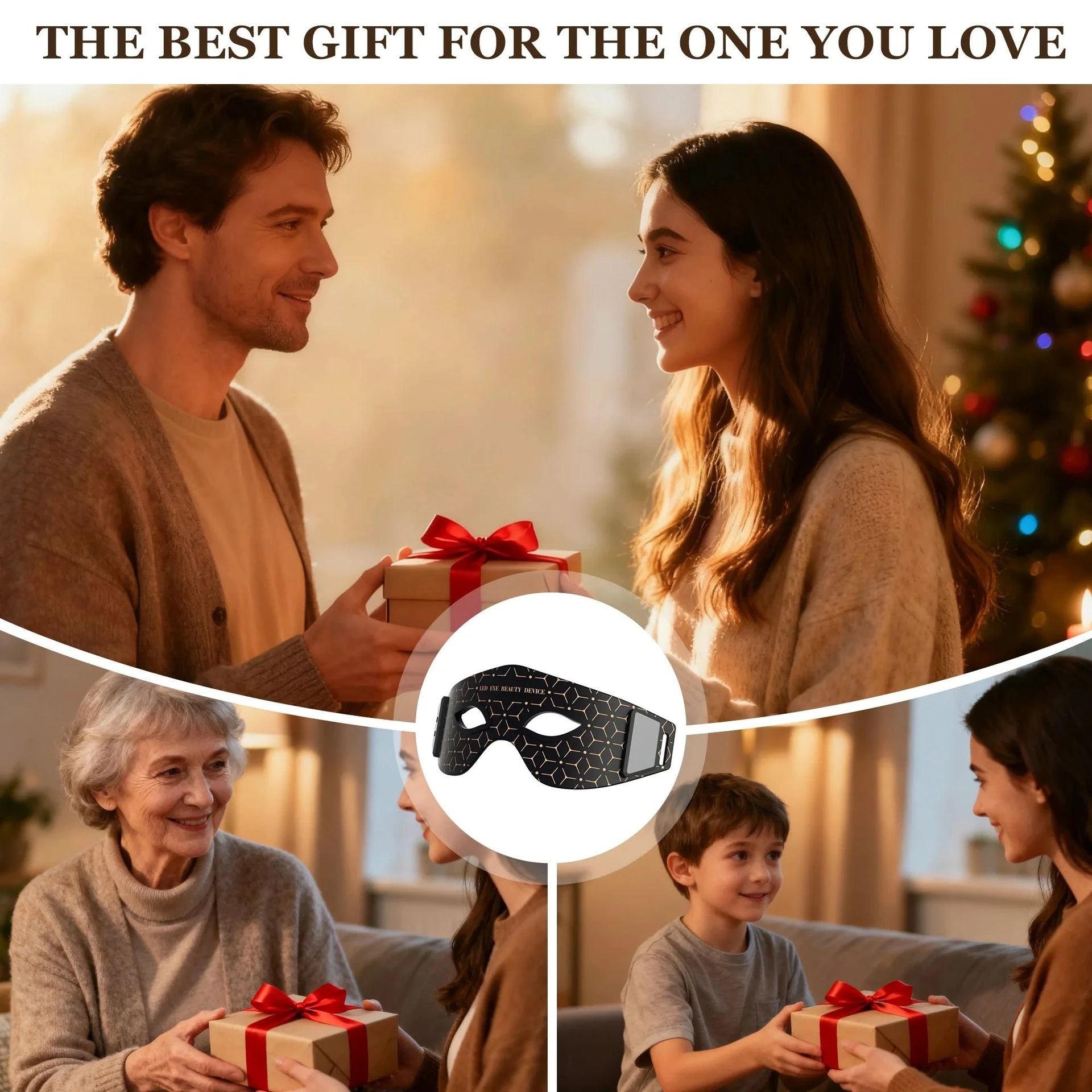 Red Light Therapy Eye Massager Anti Aging Device - Silicone Wireless LED Mask for Dark Circle Reduction Home Care and Relaxation