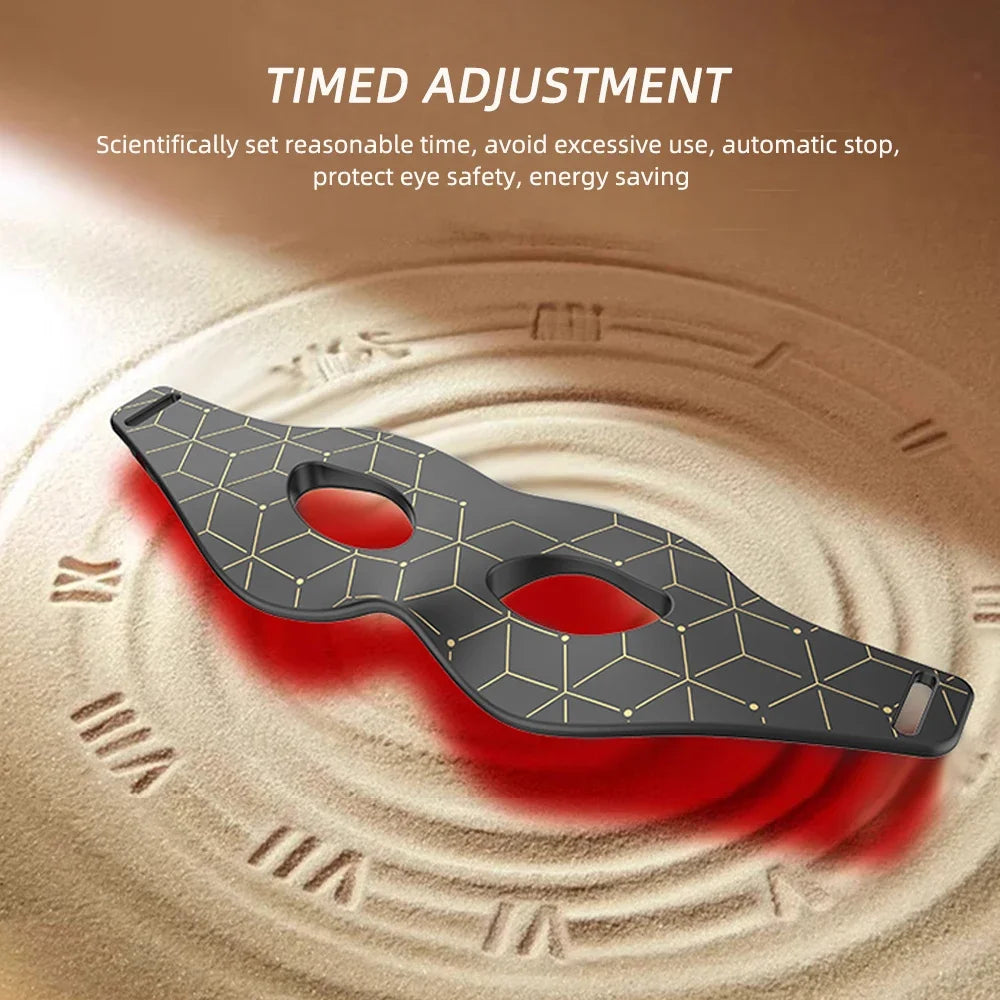LED Eye Mask Red Light Therapy for Dark Circle Remover - Silicone Anti-Aging Eye Massager Home Use Device
