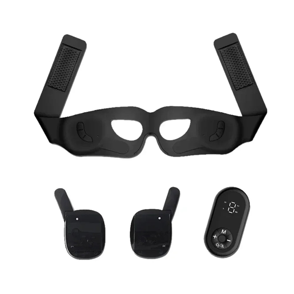 Portable LED Display Eye Massager Dark Circle Removal Massage Anti Wrinkles Facial Eye EMS Heated Massager Silicone Mask Device