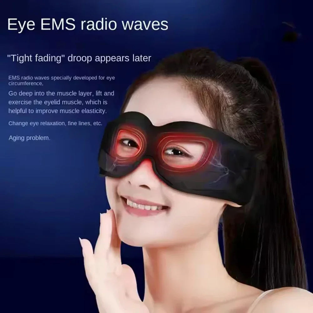 Portable LED Display Eye Massager Dark Circle Removal Massage Anti Wrinkles Facial Eye EMS Heated Massager Silicone Mask Device