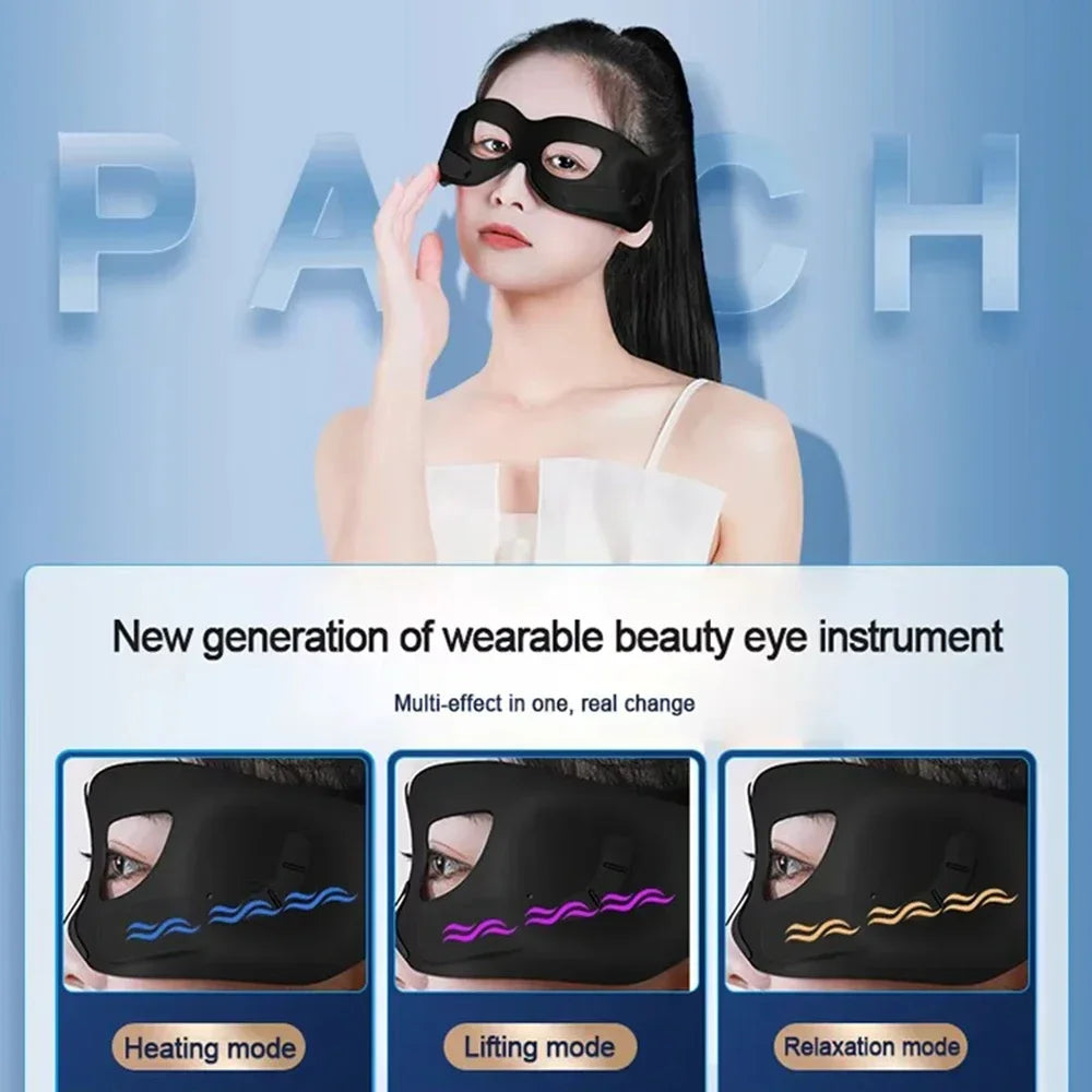 Portable LED Display Eye Massager Dark Circle Removal Massage Anti Wrinkles Facial Eye EMS Heated Massager Silicone Mask Device
