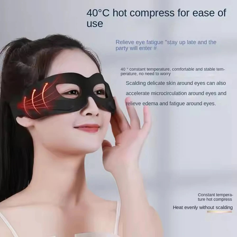 Portable LED Display Eye Massager Dark Circle Removal Massage Anti Wrinkles Facial Eye EMS Heated Massager Silicone Mask Device