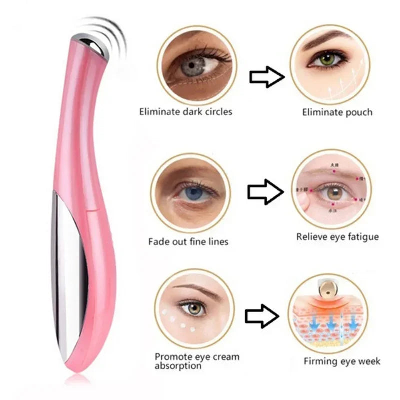 Electric Facial Massager Eye Ion Infusion Beauty Instrument Relax Eye Dark Circles Eyes Bags Puffiness Anti Aging Eye Massage