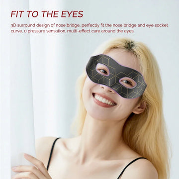 LED Eye Mask Red Light Therapy for Dark Circle Remover - Silicone Anti-Aging Eye Massager Home Use Device