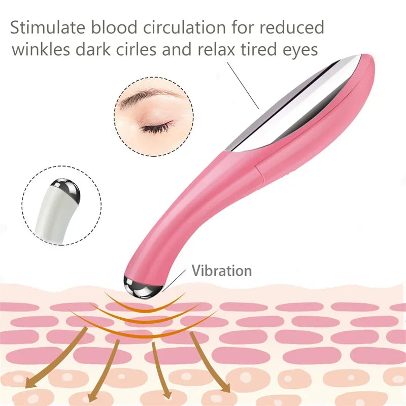 Electric Facial Massager Eye Ion Infusion Beauty Instrument Relax Eye Dark Circles Eyes Bags Puffiness Anti Aging Eye Massage