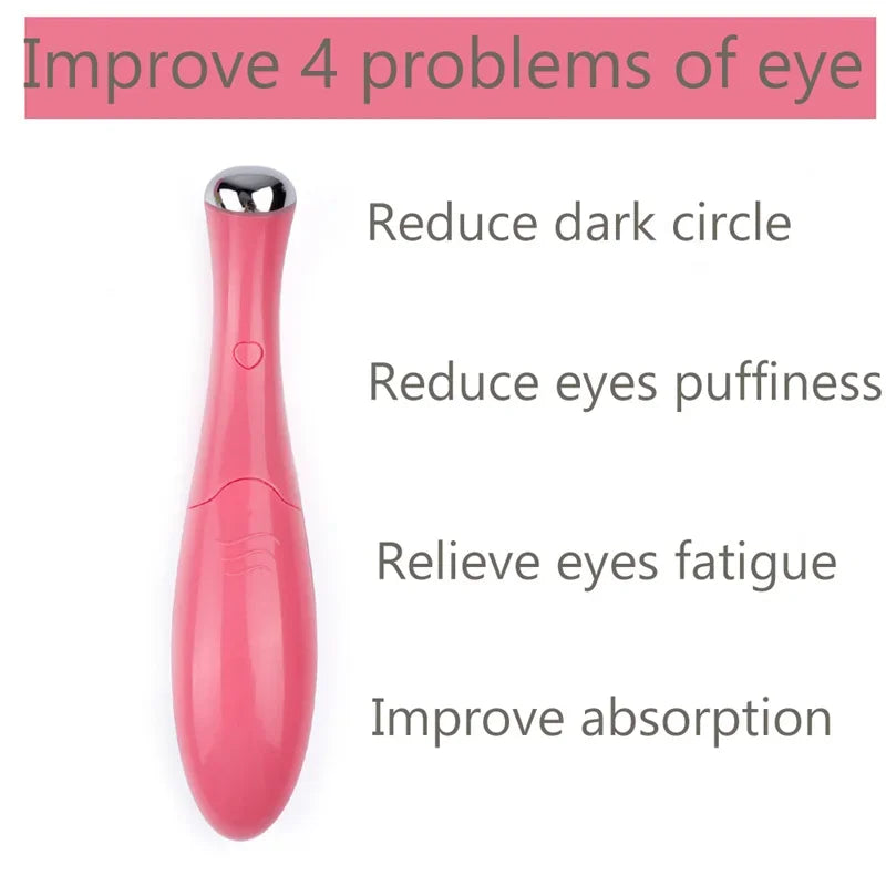 Electric Facial Massager Eye Ion Infusion Beauty Instrument Relax Eye Dark Circles Eyes Bags Puffiness Anti Aging Eye Massage
